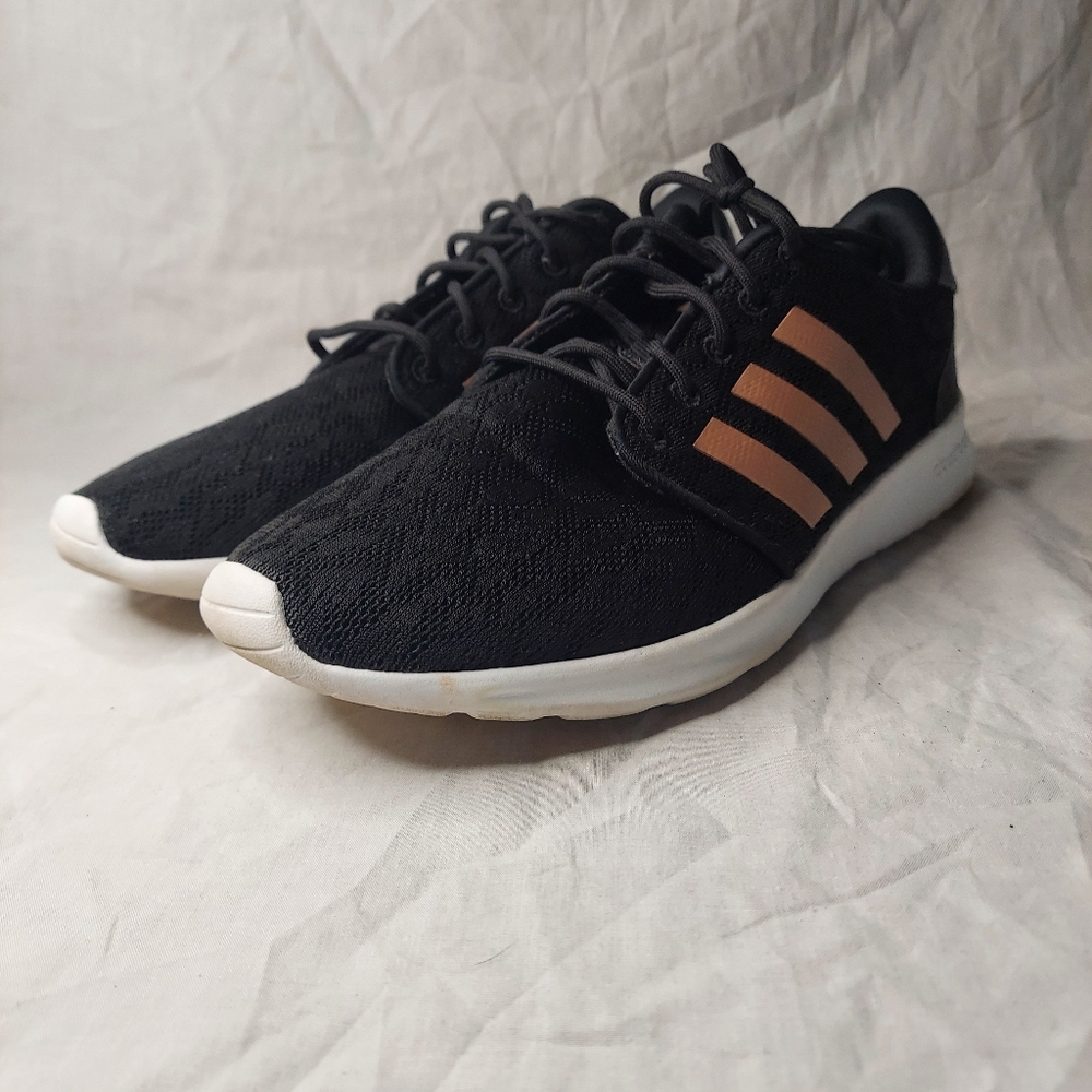Adidas Womens Cloudfoam QT Racer AC8247 Black Running Shoes Sneakers Size 9.5.